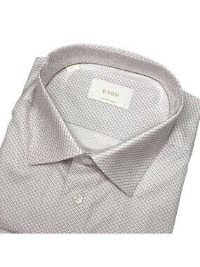 ETON Geometric Contemporary Fit Dress Shirt Men's Size XXL 46/18 NWT